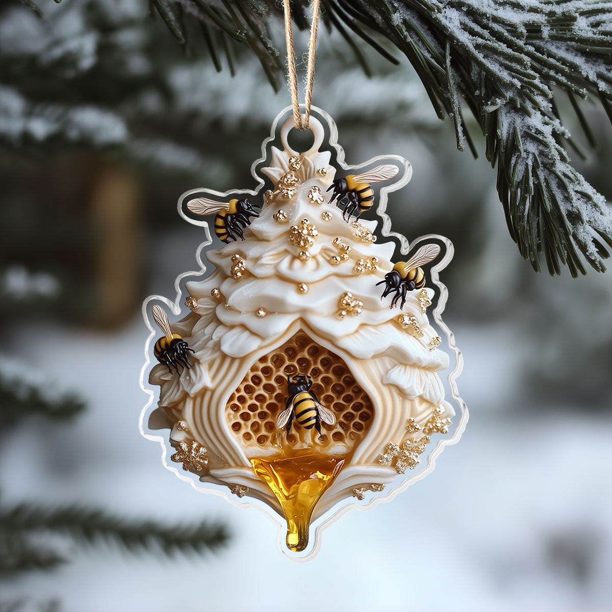 Shineful 2D Acrylic Ornament - Bee-lieve in Magic Beehive Collection