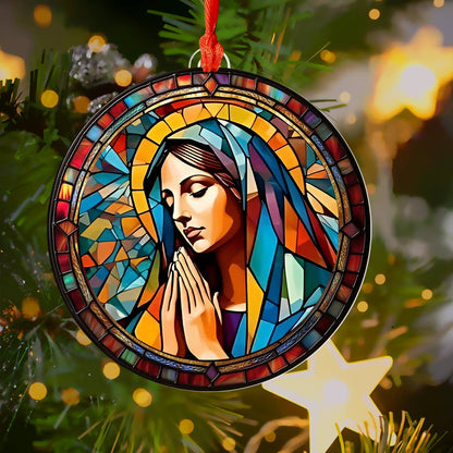 Glänzendes 2D-Acryl-Ornament „Mary's Grace“ 