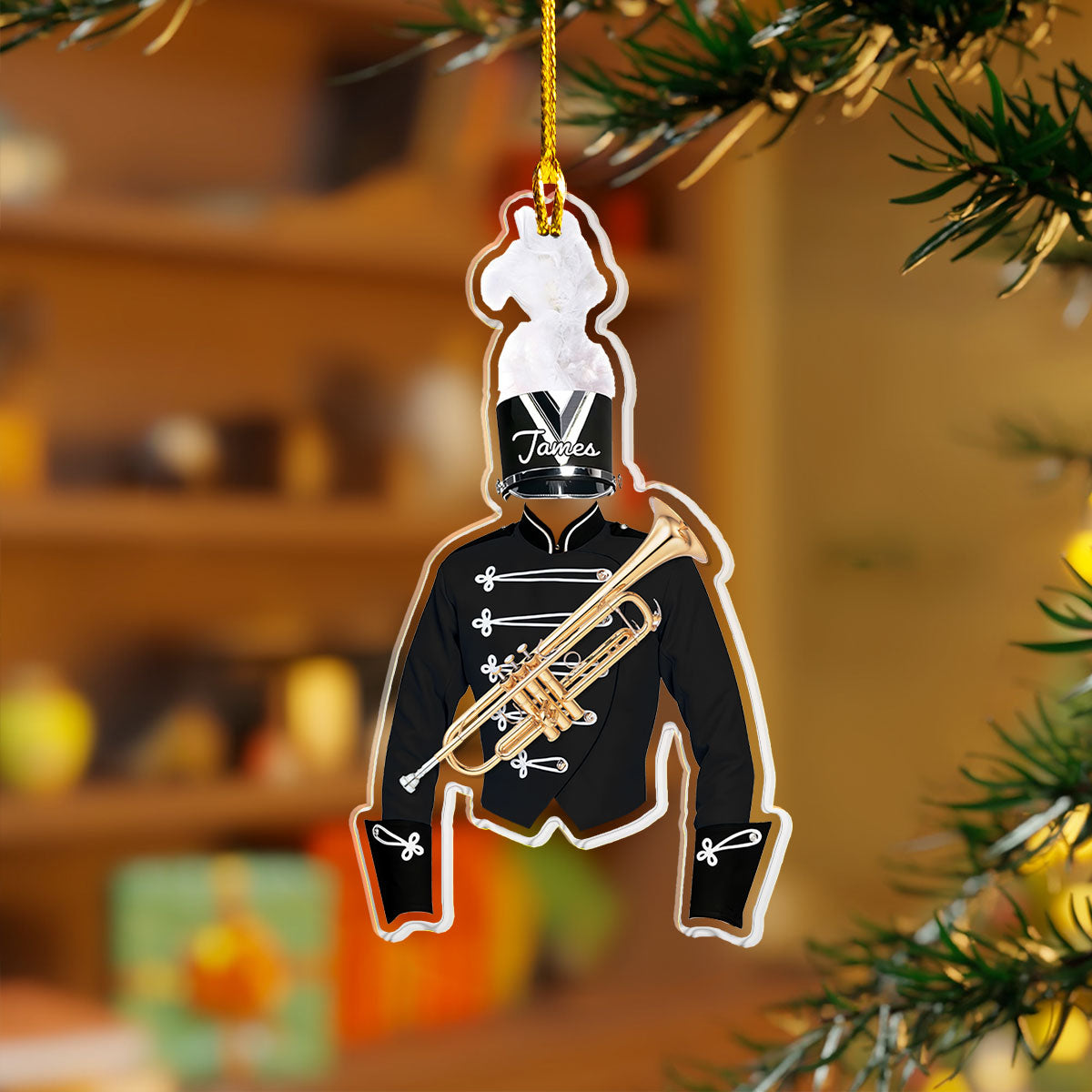 Glänzendes 2D-Acryl-Ornament – ​​personalisierte Marching Band Trompeten-Kollektion 