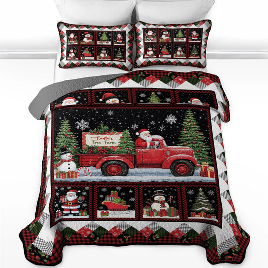 Shineful All Season Quilt 3-teiliges Set - Santa's Tree Farm 