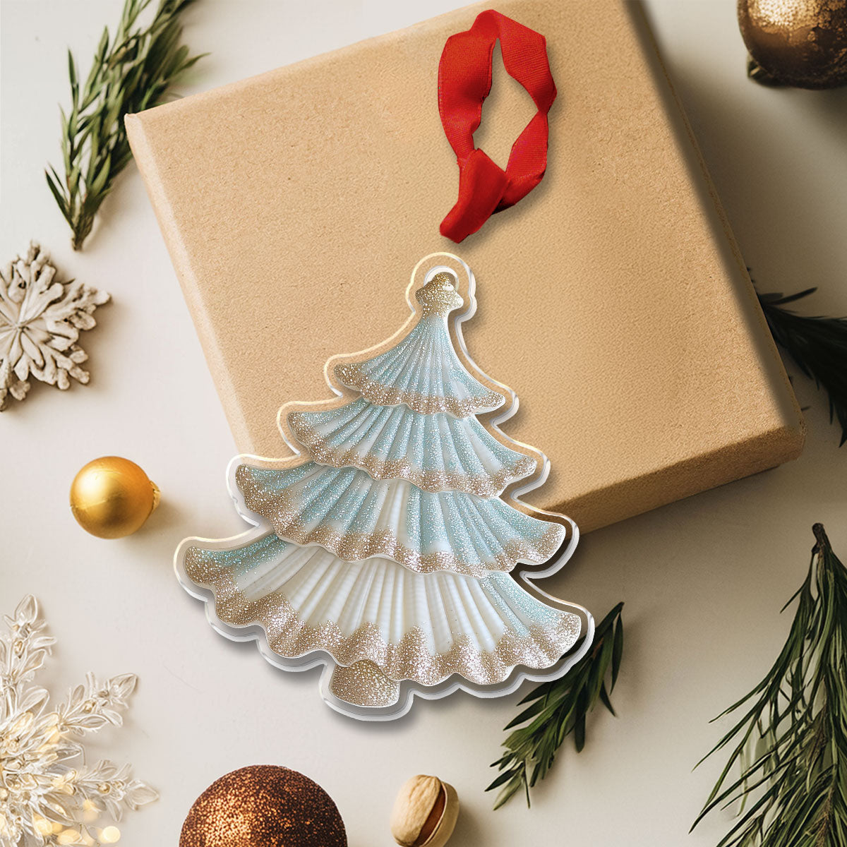 Shineful 2D Acrylic Ornament - Seashell Christmas Tree