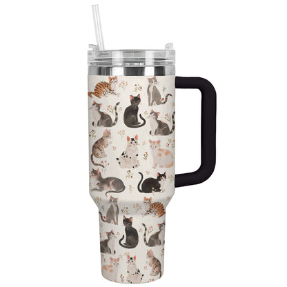 Cat 40 Oz Shineful™ Tumbler Floral Mn8 40Oz