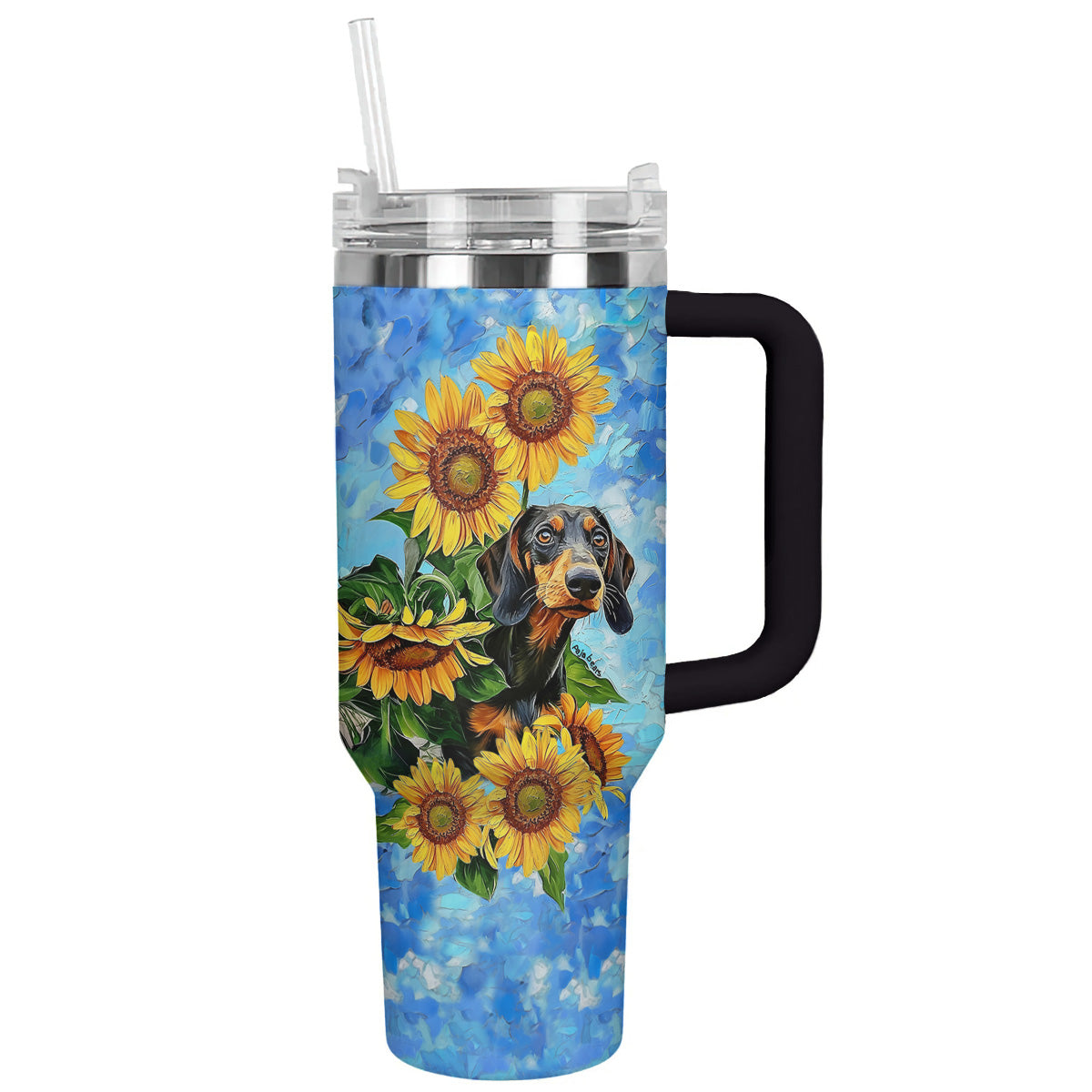 Dachshund 40 Oz Shineful™ Tumbler Sunflower Sky Mn8 40Oz