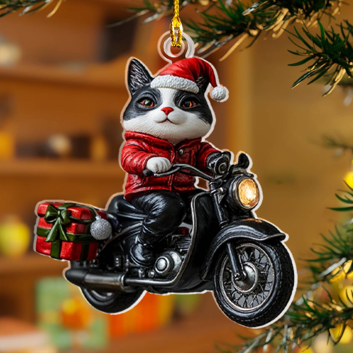 Shineful Acrylic Ornament Motorcycle Cat