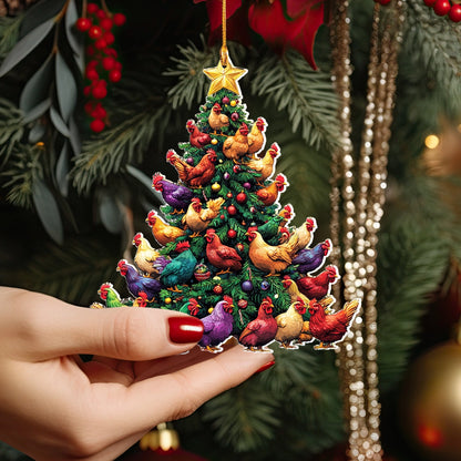 Shineful 2D Acrylic Ornament Chicken Cluckmas Tree