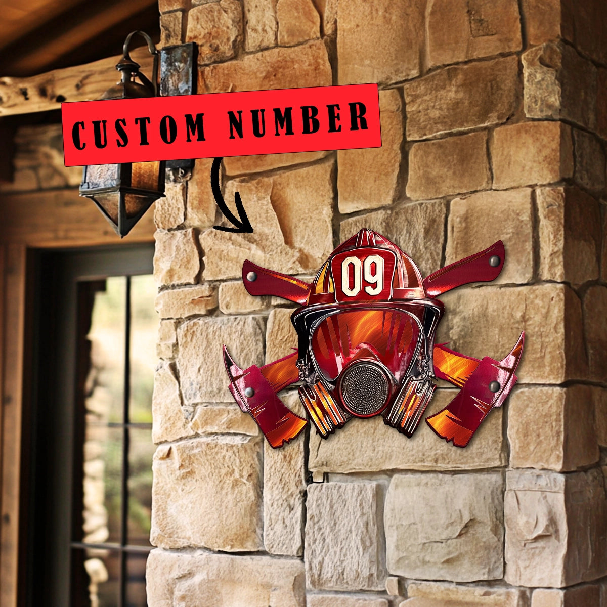 Shineful 2D Metal Sign Personalized Firefighter's Pride Helmet Sign