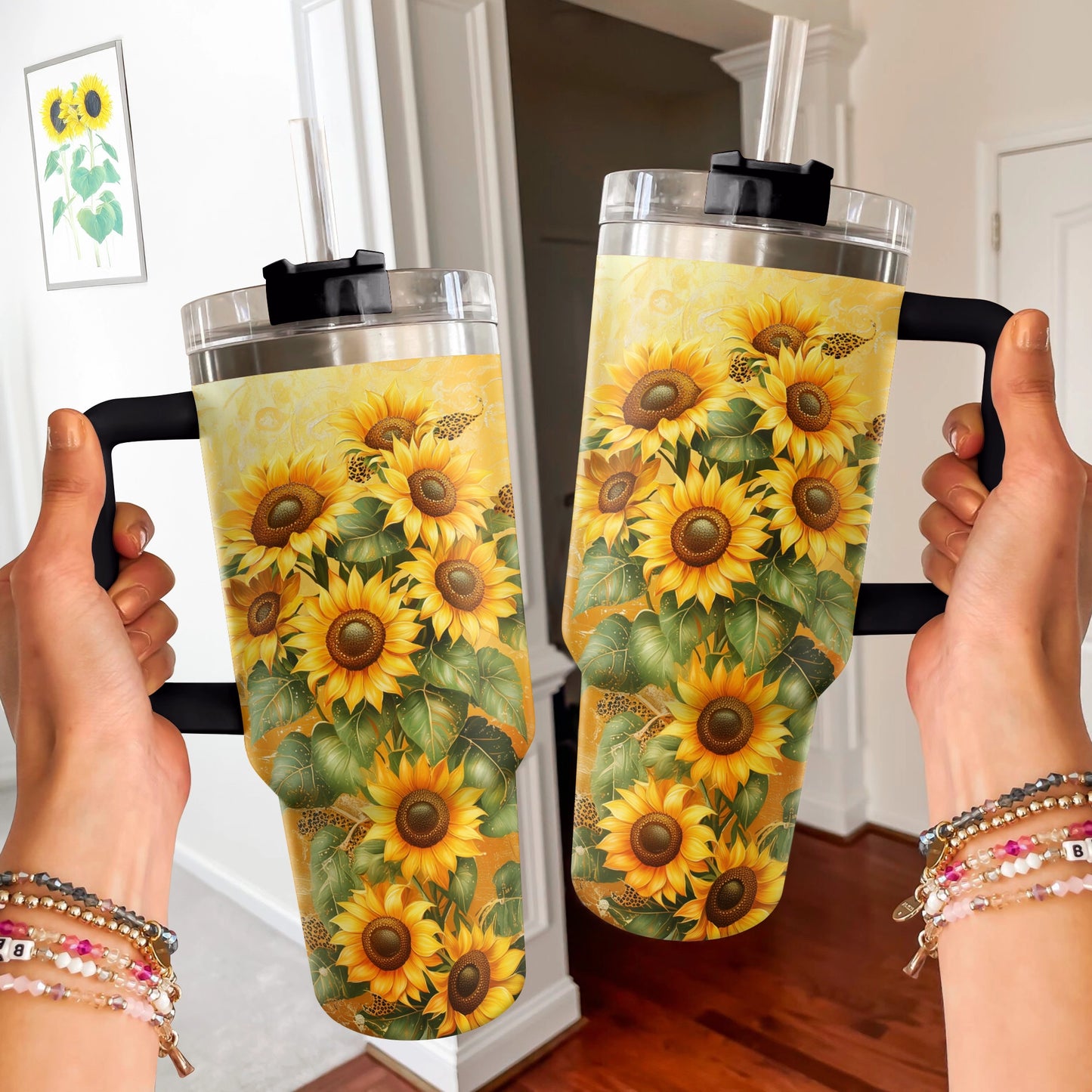 Verre brillant Tournesol Golden Bloom Elegance