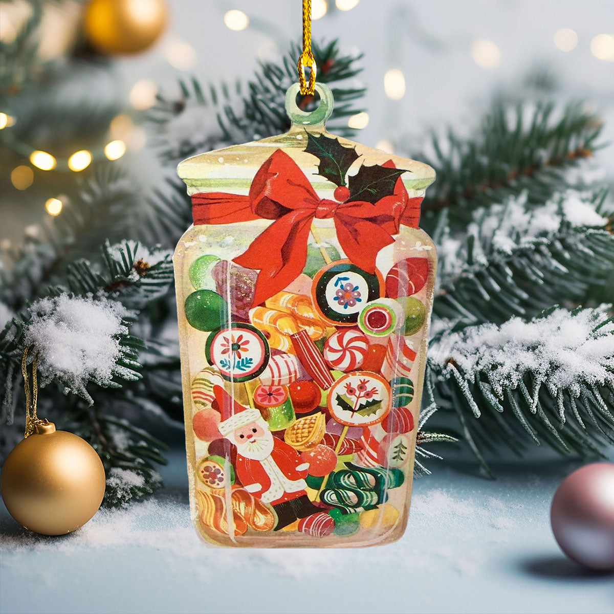 Shineful 2D Acrylic Ornament - Christmas Candy Jar