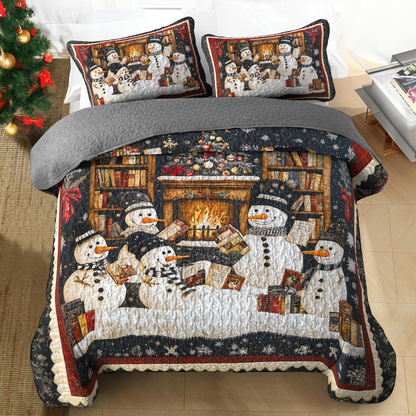 Shineful All Season Quilt 3-Piece Set Snowman Book Club