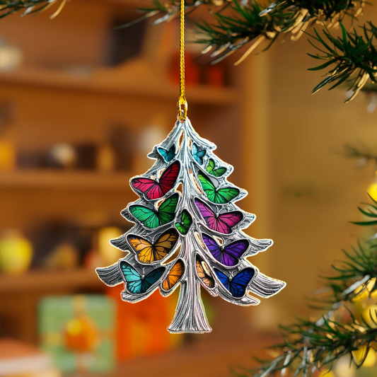 Shineful 2D Acrylic Ornament - Whimsical Pine & Butterfly