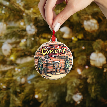 Shineful 2D Acrylic Ornament Wooden Comedy Night