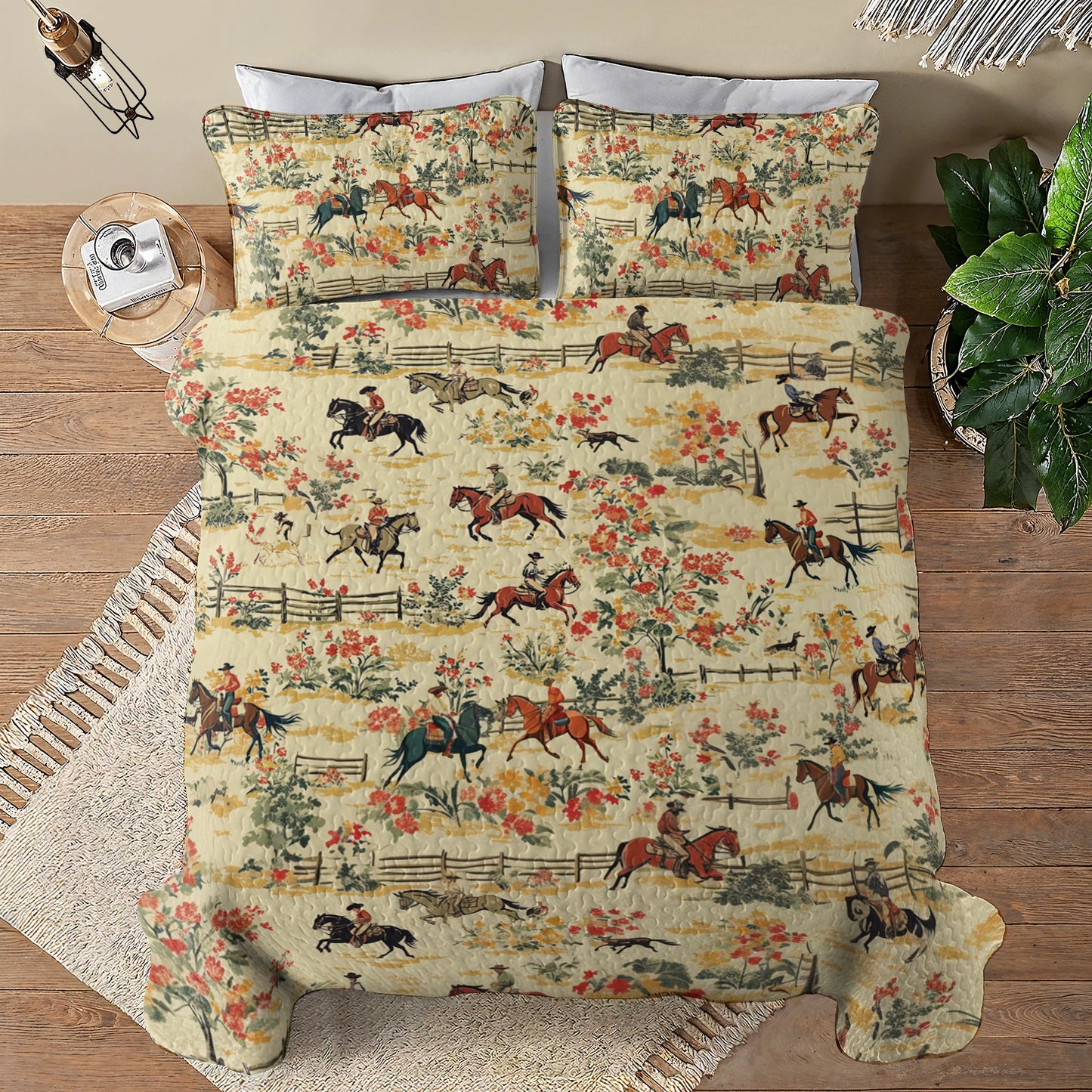 Shineful All Season Quilt 3-Piece Set Cowboy Prairie Dream