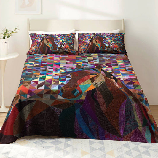 Shineful 4-Piece Bed Sheet Set Colorful Horse