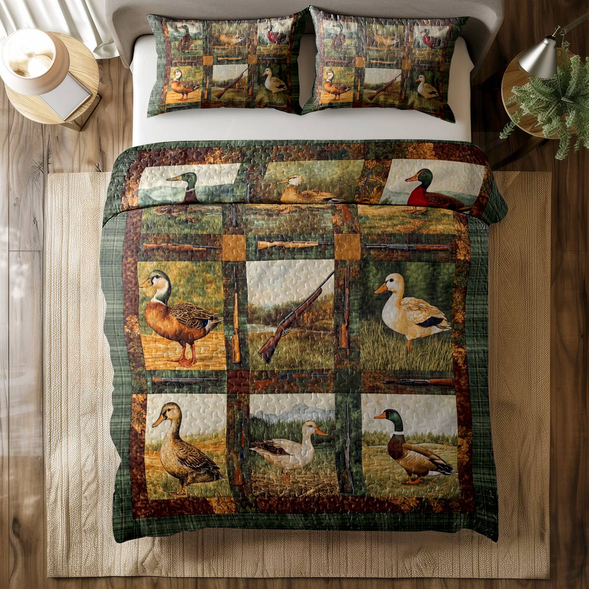 Shineful All Season Quilt 3-teiliges Set Rustic Duck