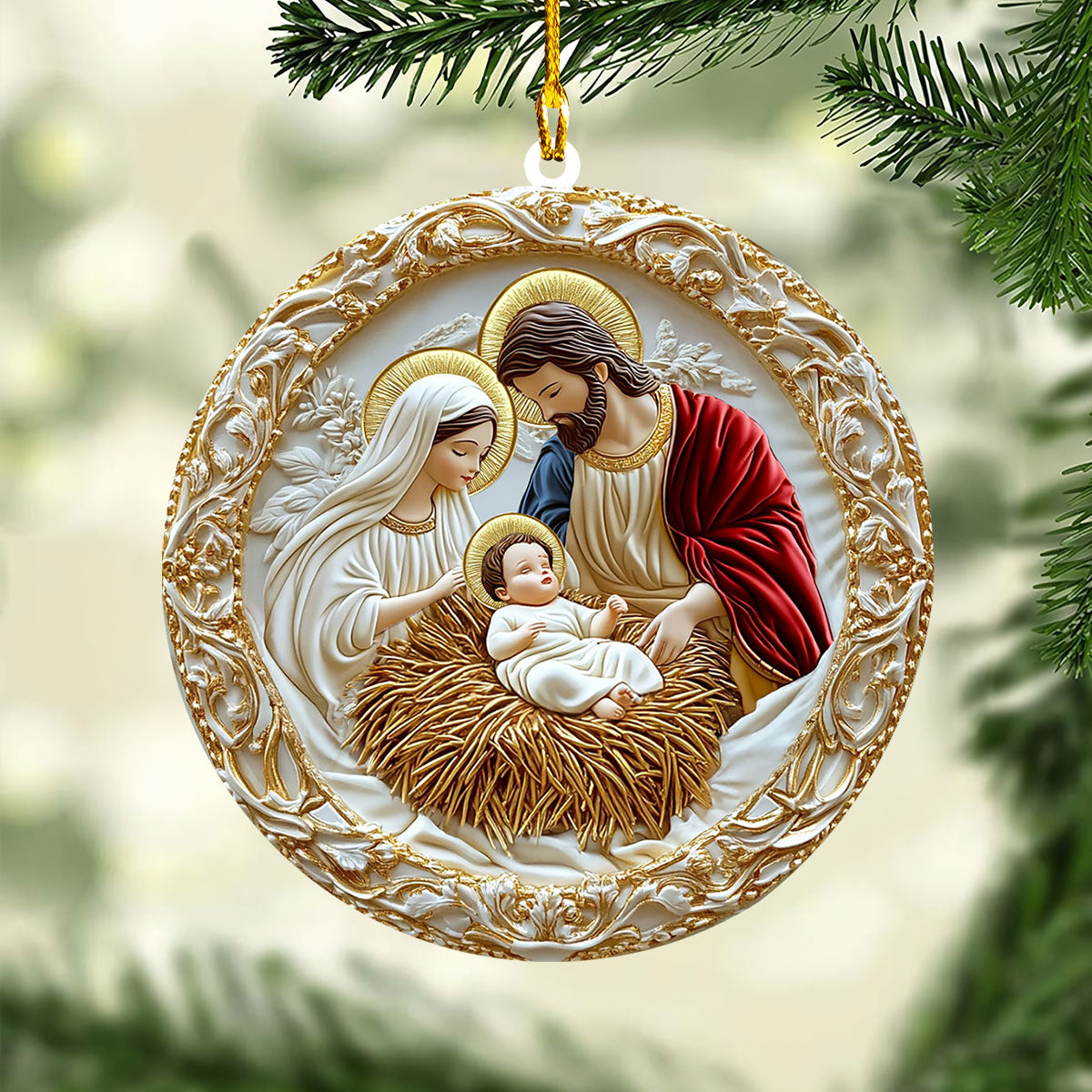 Shineful 2D Acrylic Ornament - Sacred Manger Scene