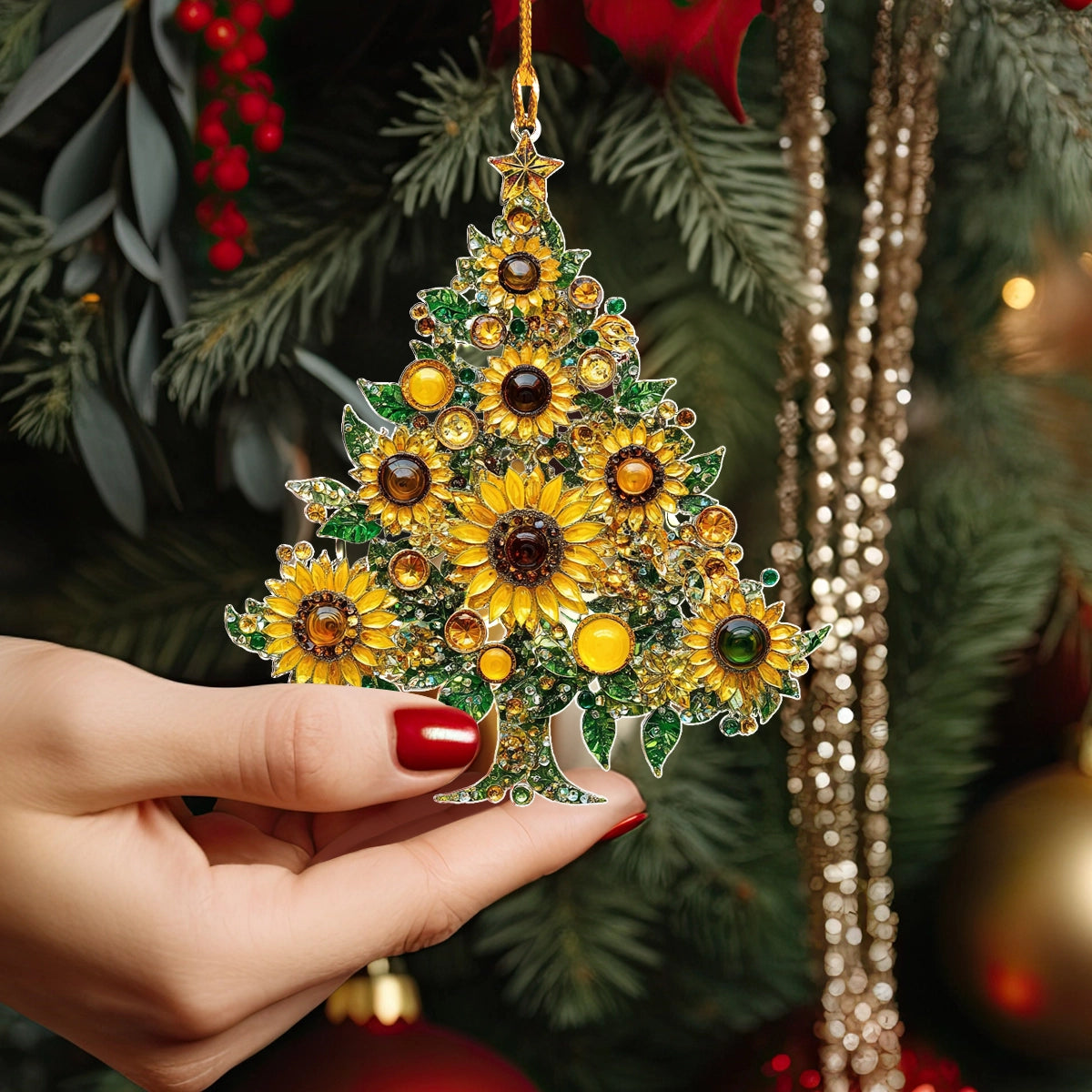 Shineful 2D Acrylic Ornament Sunshiny Christmas Tree