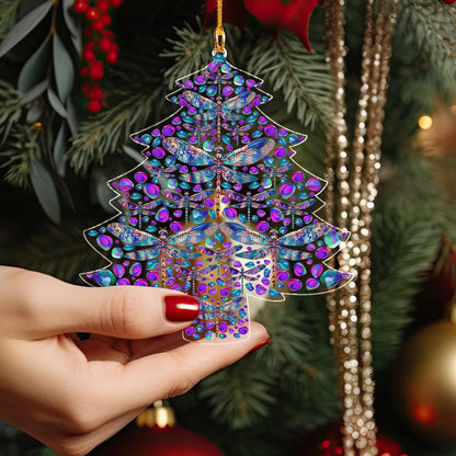 Shineful 2D Acrylic Ornament Mystic Dragonfly Christmas Tree