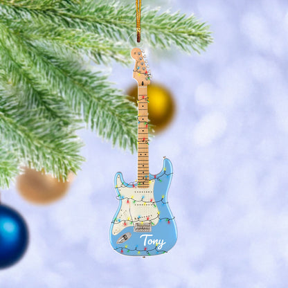 Glänzendes 2D-Ornament aus Acryl – personalisierte Kollektion für Linkshänder-E-Gitarren 