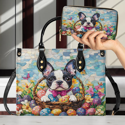 Shineful Leather Bag Easter Frenchie Delight