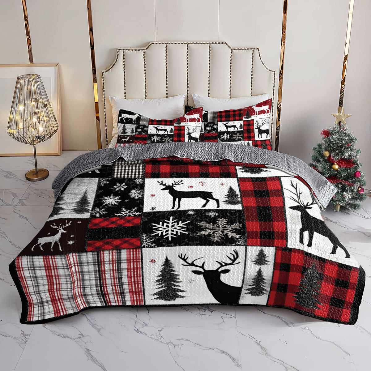 Shineful All Season Quilt 3-teiliges Set Weihnachtswald 