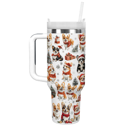 Délice de Noël Shineful Tumbler Corgis