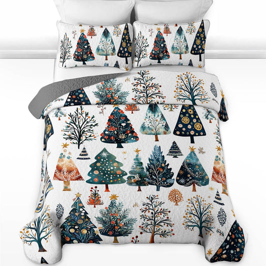 Shineful All Season Quilt 3-Piece Set Breathtaking Christmas Tree