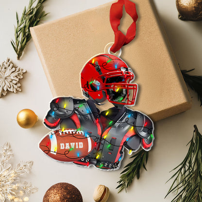 Shineful  Personalized 2D Acrylic Ornament - Football Player Christmas