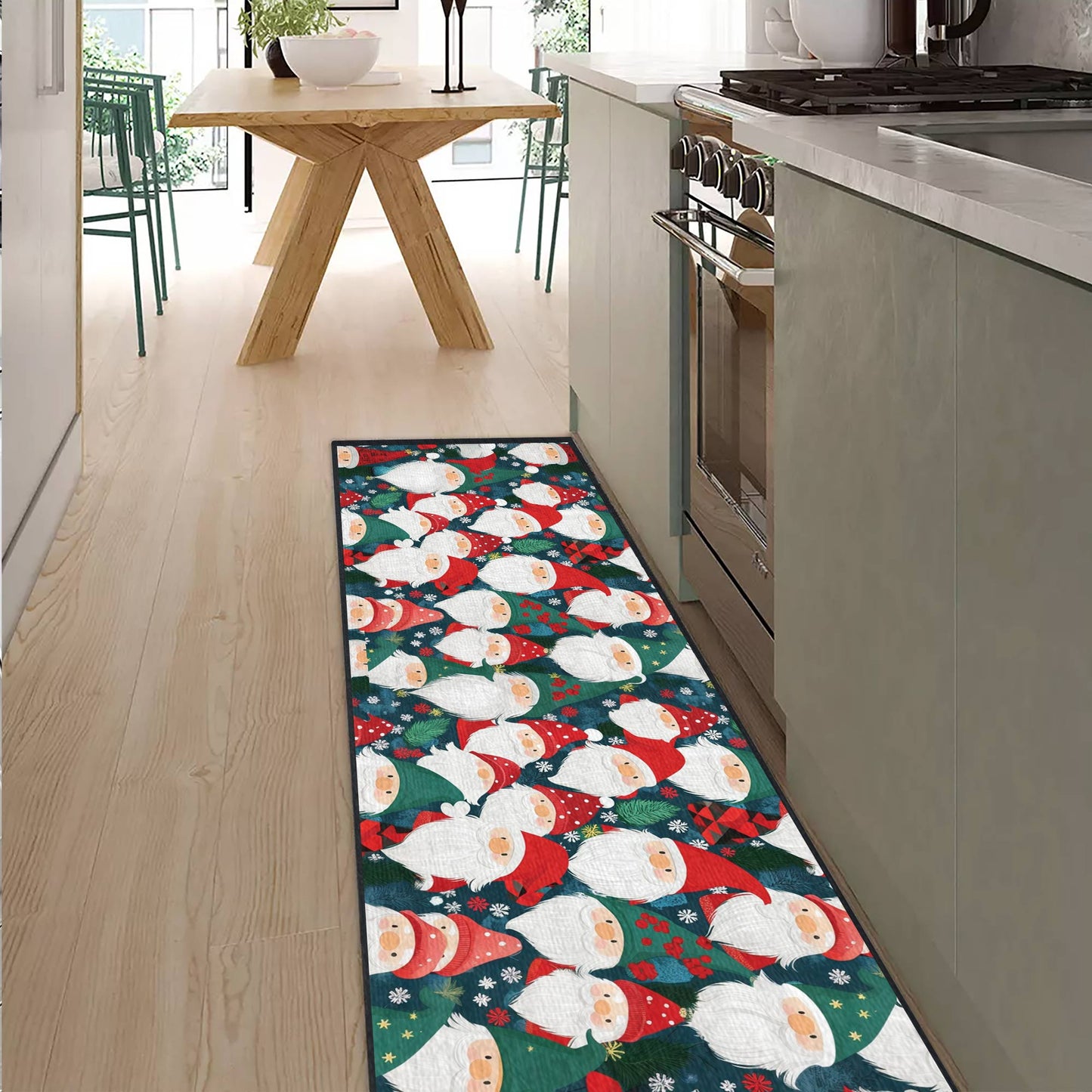 Shineful Ultra-Thin Non Skid Floor Mat, Kitchen Rugs  Santa Cheer