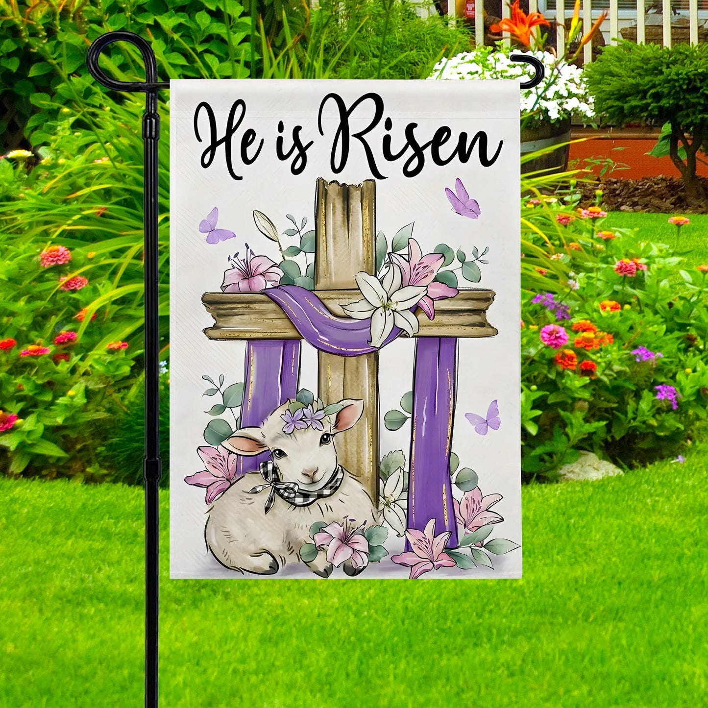 Shineful Garden Flag 12" x 18" Lamb of Hope