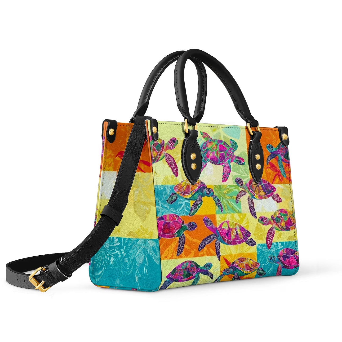 Shineful Leather Bag Vibrant Sea Turtle Harmony