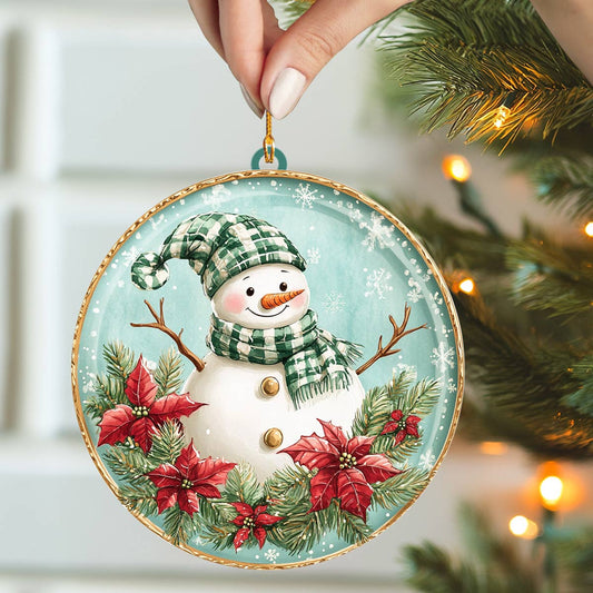 Shineful 2D Acrylic Ornament Frosty Plaid Snowman