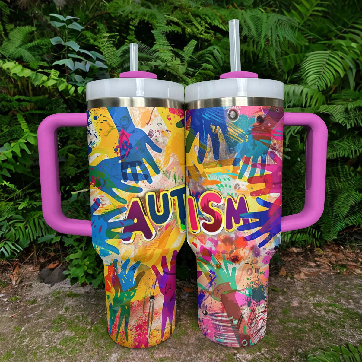 Shineful Tumbler Color Burst Autism