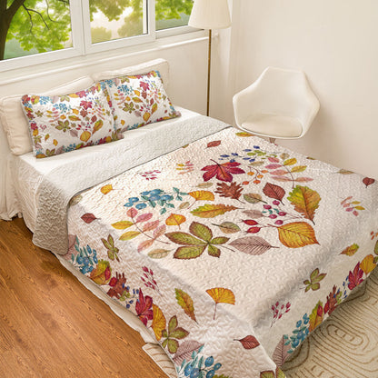 Shineful All Season Quilt 3-Piece Set Autumn Leaves