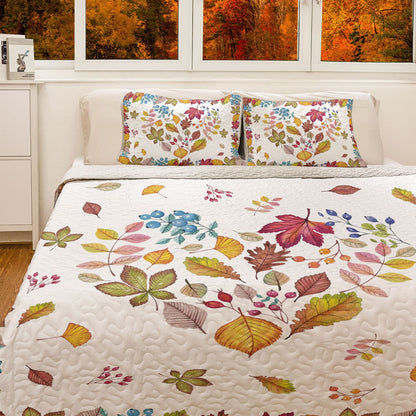 Shineful All Season Quilt 3-Piece Set Autumn Leaves