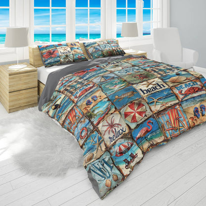 Shineful All Season Quilt 3-teiliges Set New Start Beach