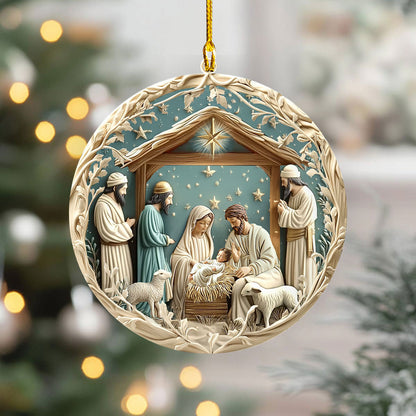 Shineful 2D Acrylic Ornament - Starry Night Adoration Nativity