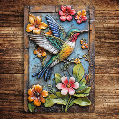 Shineful 2D Metal Sign Charming Hummingbird