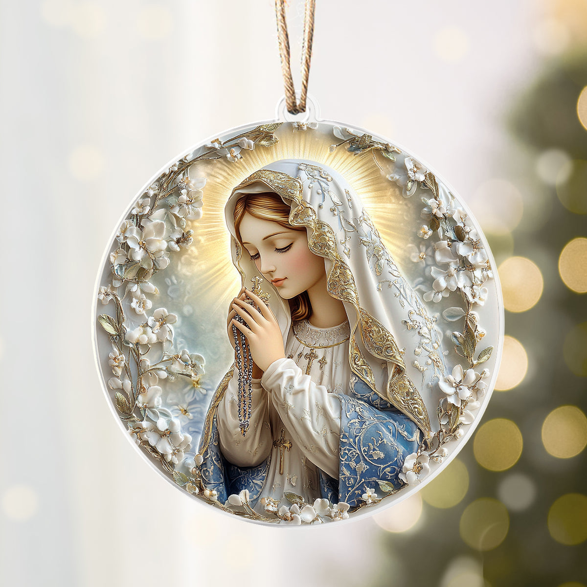 Shineful 2D Acrylic Ornament - Blessed Virgin Mary Rosary