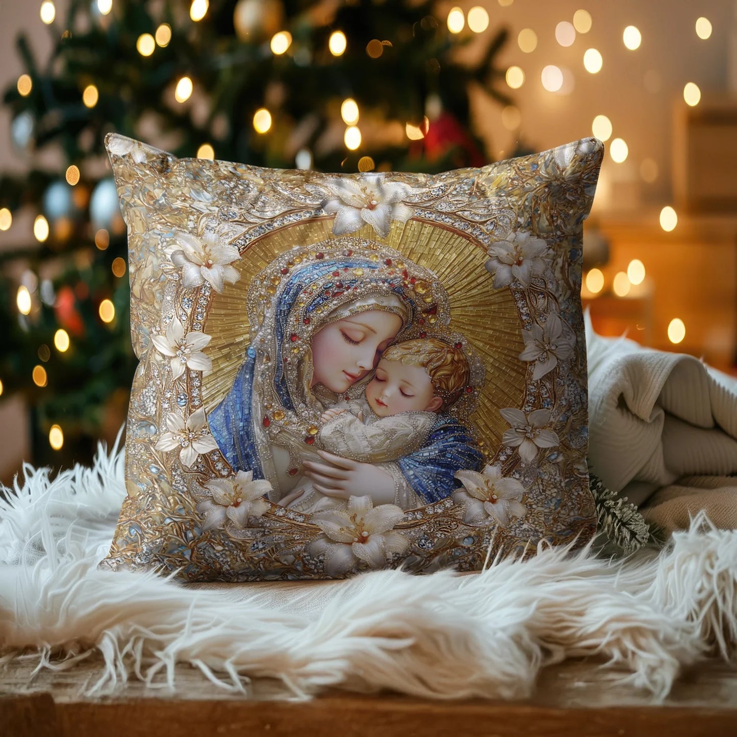 Shineful 2D Print Cushion Cover, Pillowcase, Pillows Covers - Holy Embrace