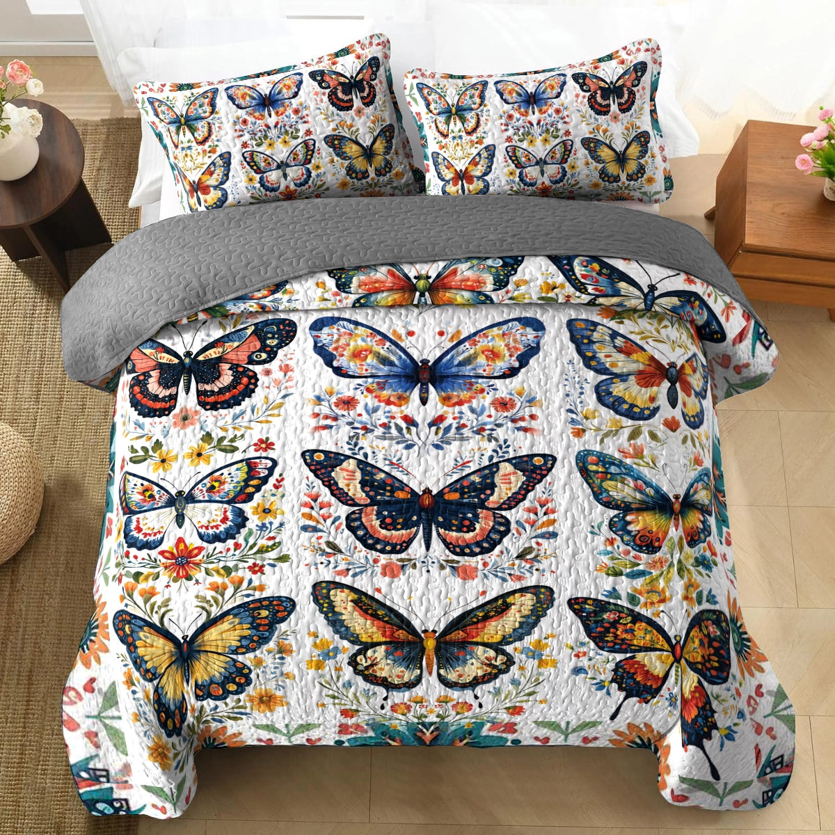 Shineful All Season Quilt 3-Piece Set - Butterfly Bliss