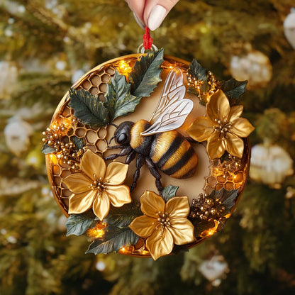 Shineful 2D Acrylic Ornament Bee Merry