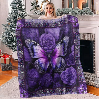 Shineful Fleece Blanket Butterfly Bliss Purple