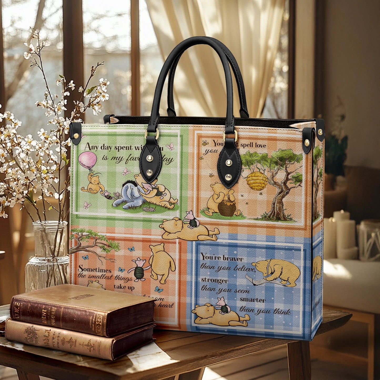 Shineful Leather Bag Winnie the Pooh Patchwork Bliss