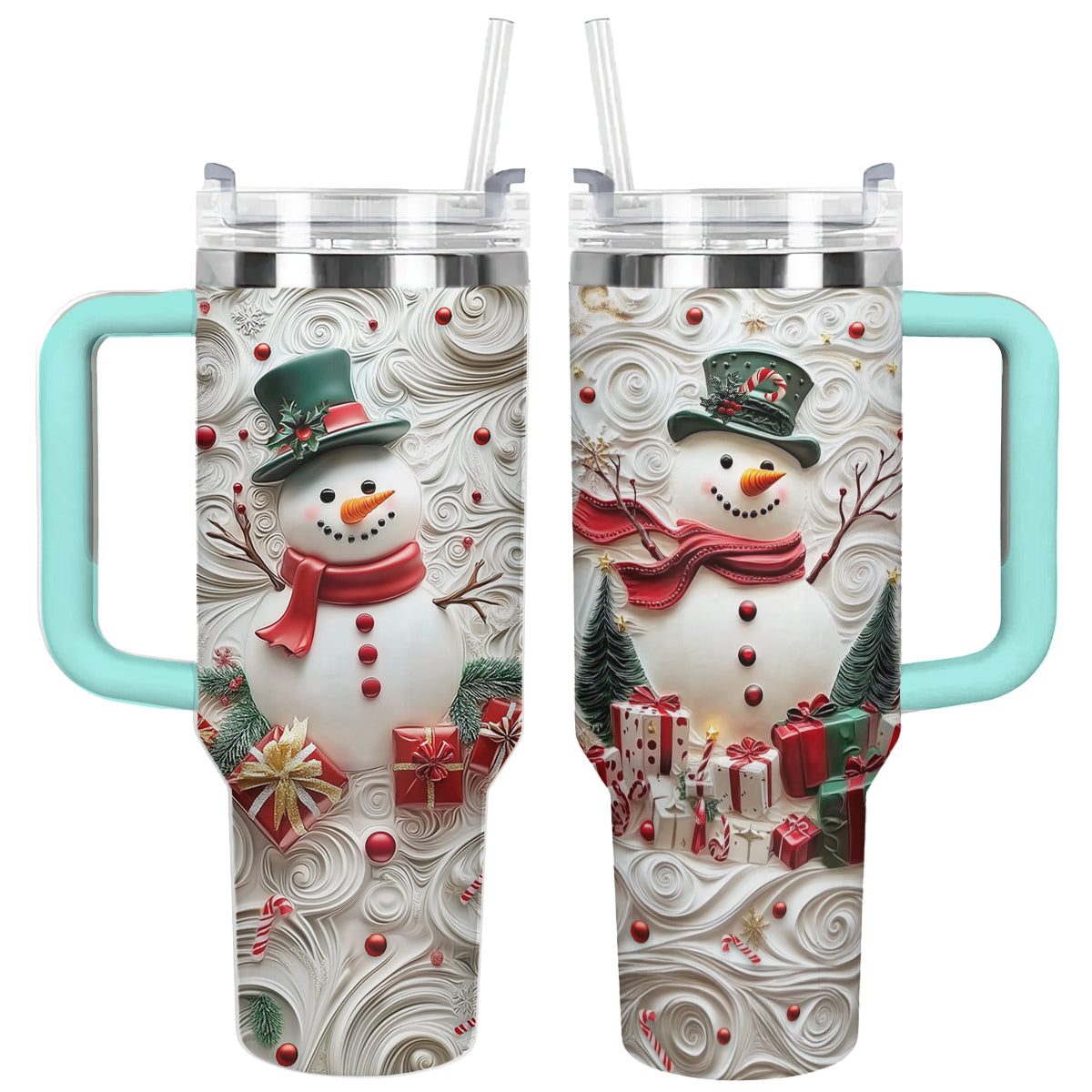 Shineful Glossy Tumbler Whimsical Snowman Christmas