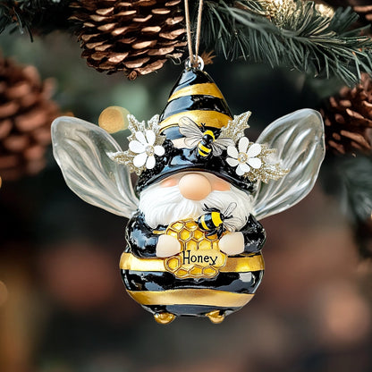 Shineful 2D Acrylic Ornament Bee Gnome Sweet Buzz of the Holidays