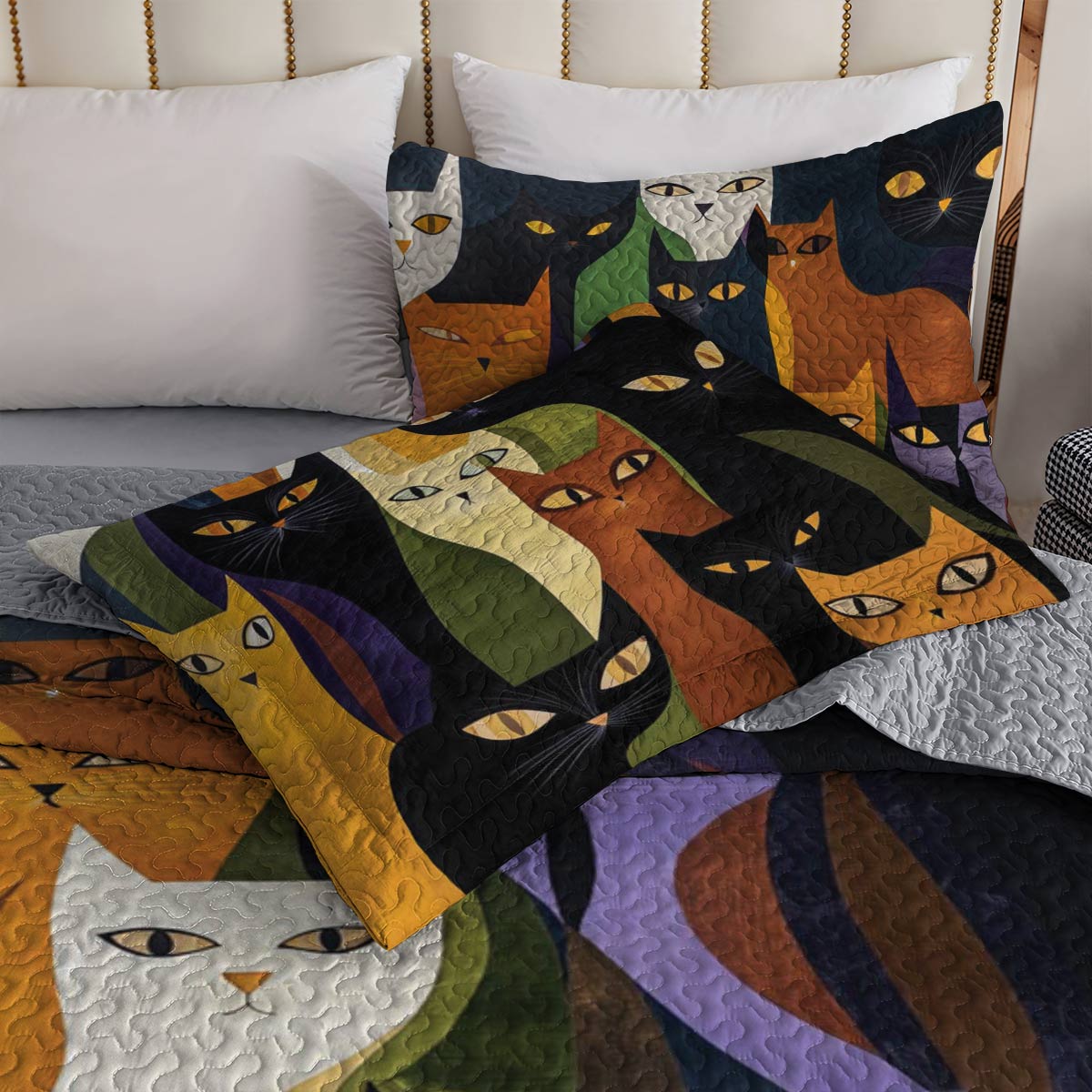 Shineful All Season Quilt 3-Piece Set Cattitude