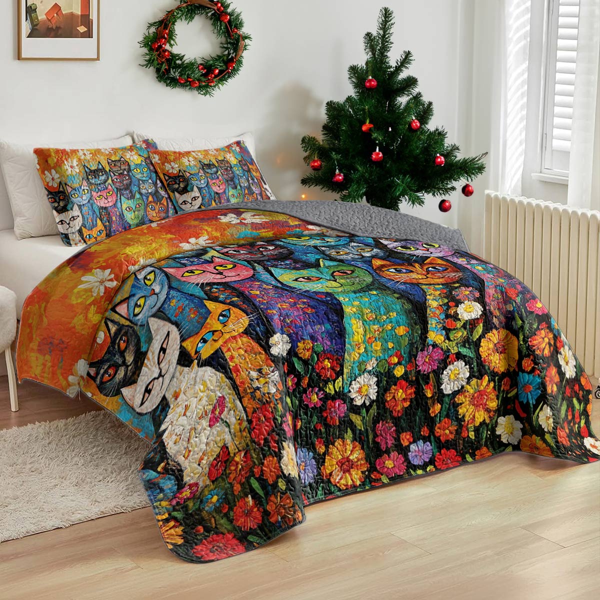 Shineful All Season Quilt 3-Piece Set Purr Parade