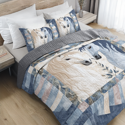 Shineful All Season Quilt 3-Piece Set - Ethereal Blue Harmony