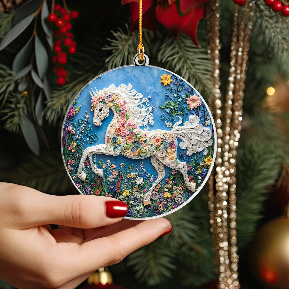 Shineful 2D Acrylic Ornament Whimsical Horse Holiday