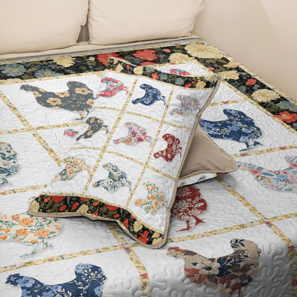 Shineful All Season Quilt 3-Piece Set Charming Chicken